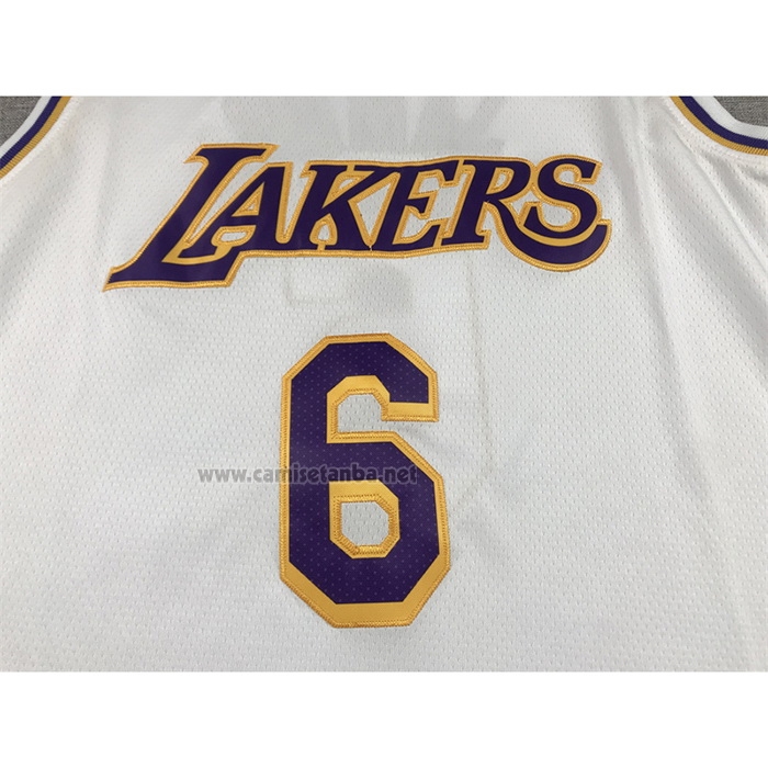 Camiseta Los Angeles Lakers LeBron James #6 Association 2022-23 Blanco